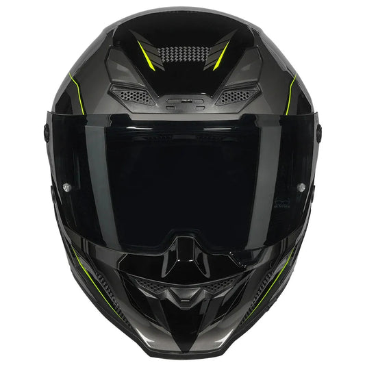 Korda Icon Strike Gray Flu Yellow Full Face Helmet