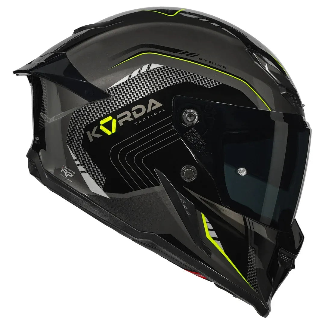 Korda Icon Strike Gray Flu Yellow Full Face Helmet