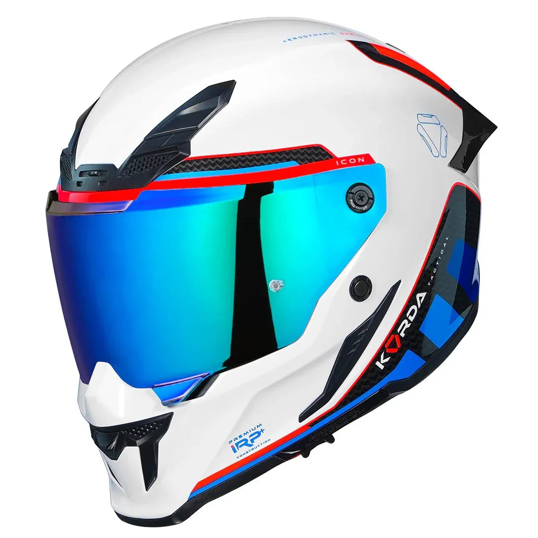 Korda Icon Tokio White Blue Full Face Helmet