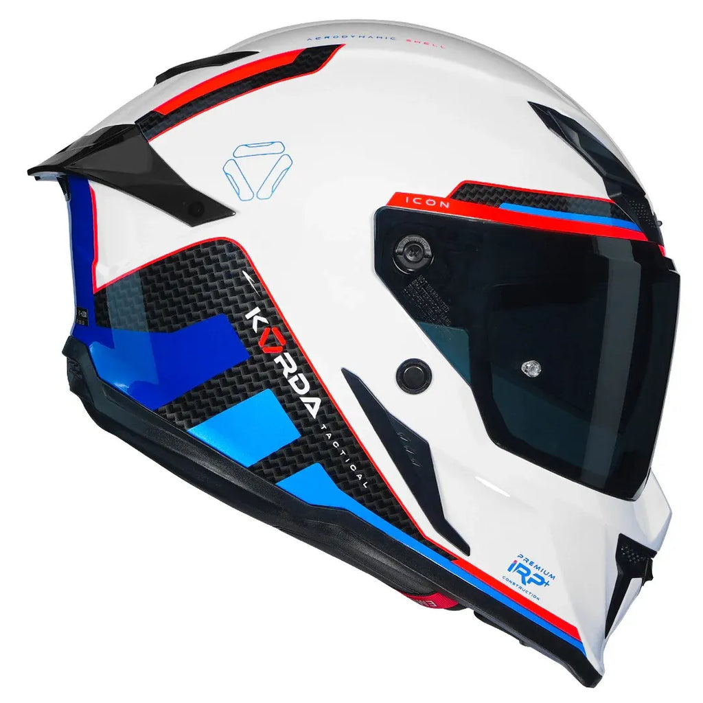 Korda Icon Tokio White Blue Full Face Helmet