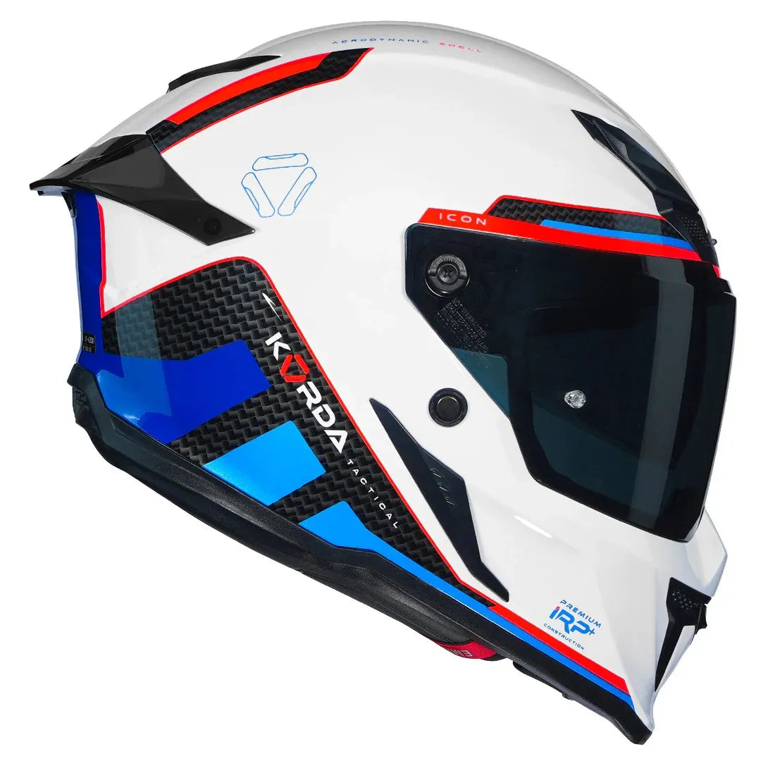 Korda Icon Tokio White Blue Full Face Helmet