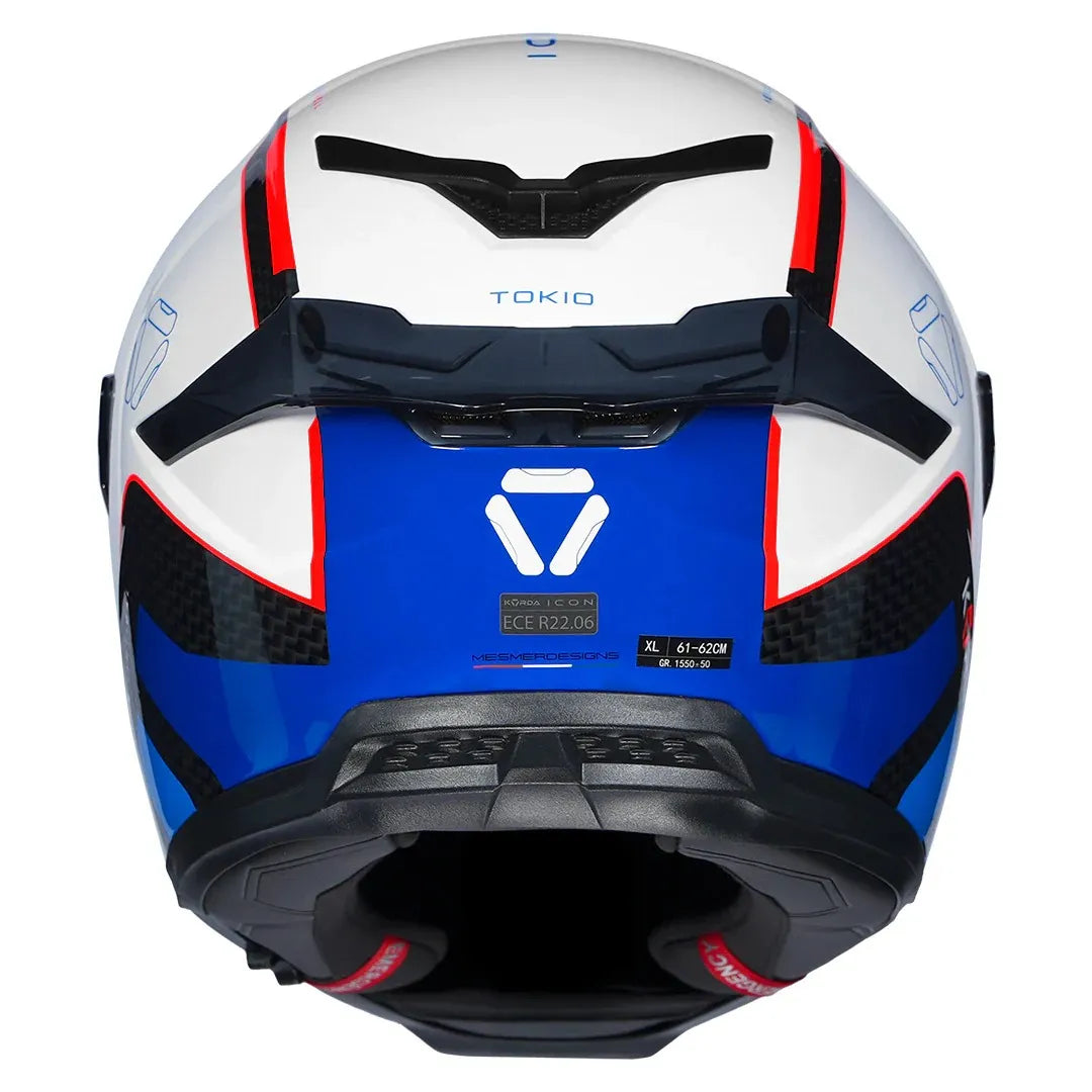 Korda Icon Tokio White Blue Full Face Helmet