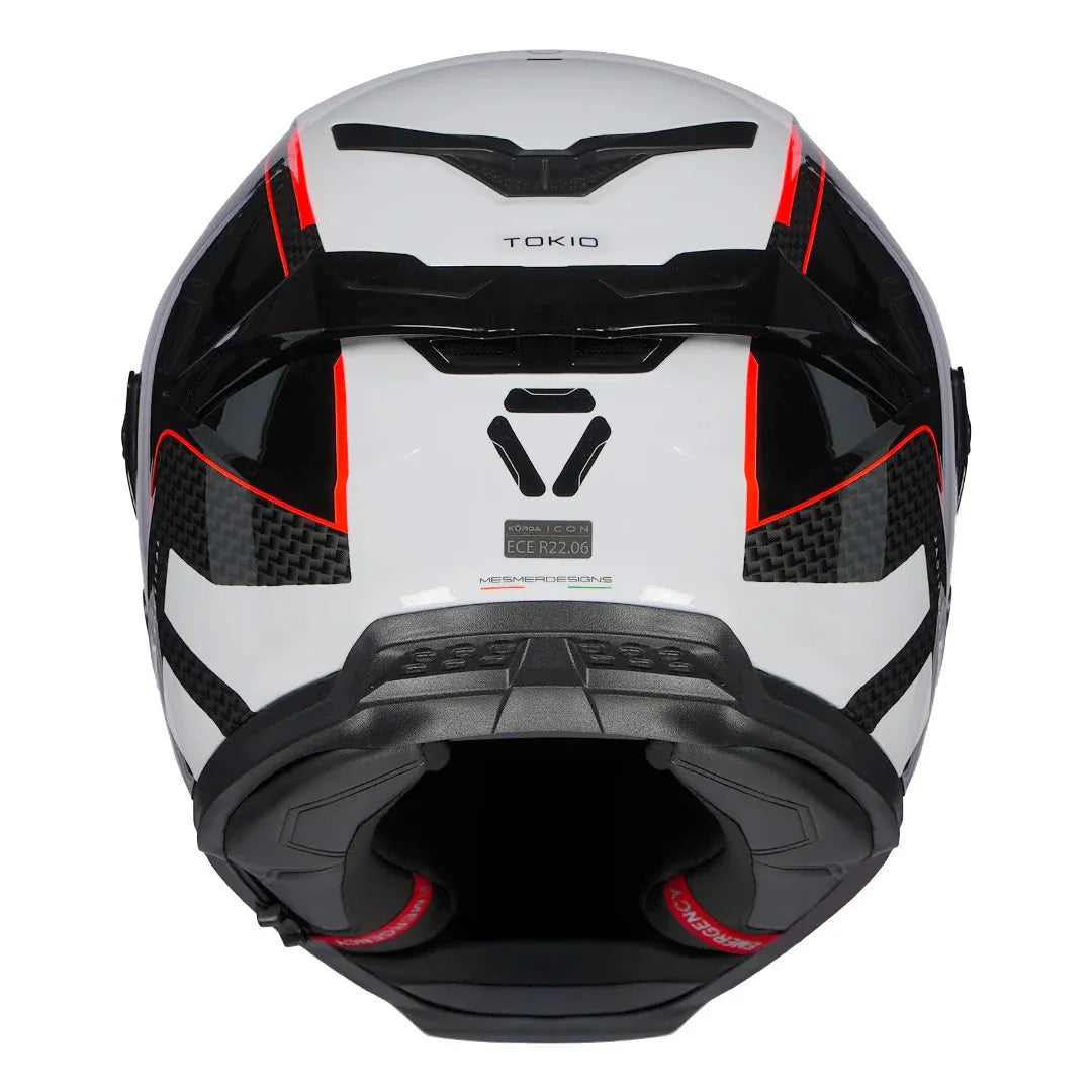 Korda Icon Tokio White Red Full Face Helmet