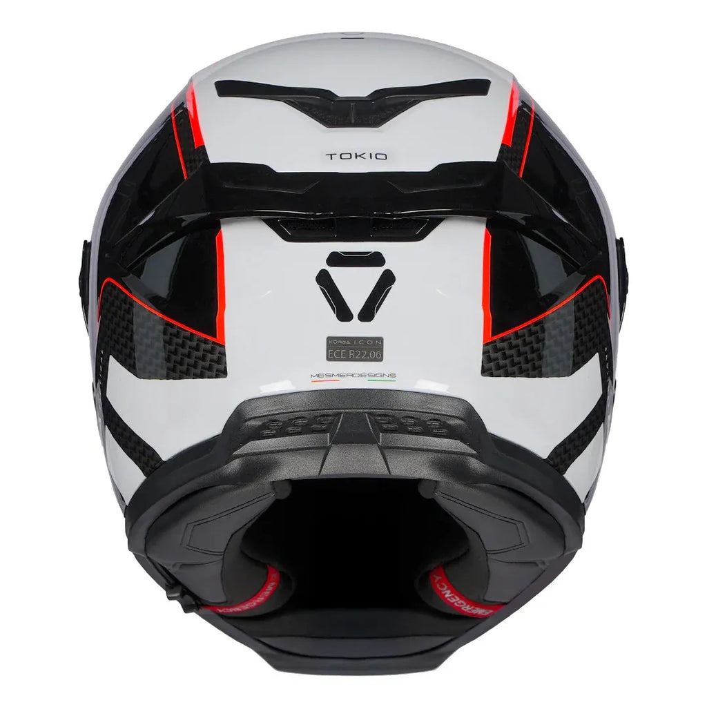 Korda Icon Tokio White Red Full Face Helmet
