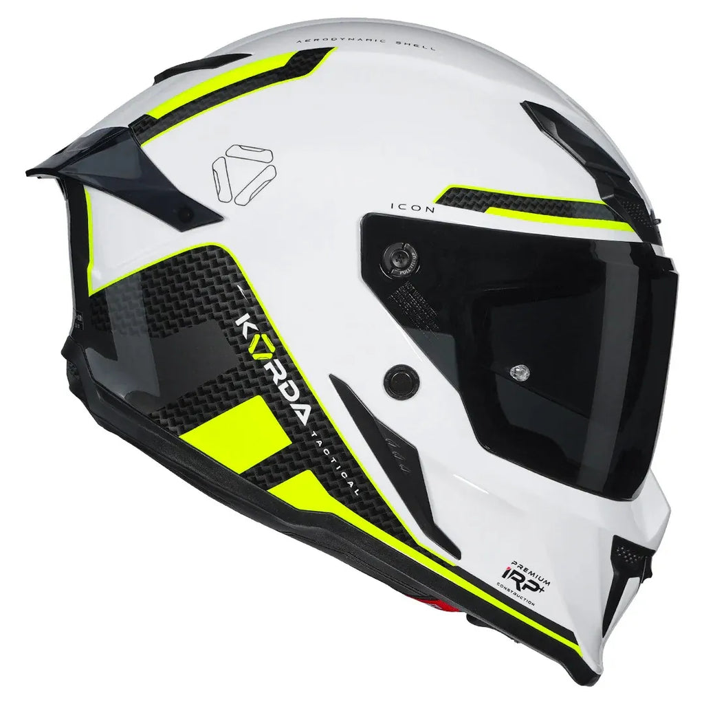 Korda Icon Tokio White Yellow Full Face Helmet
