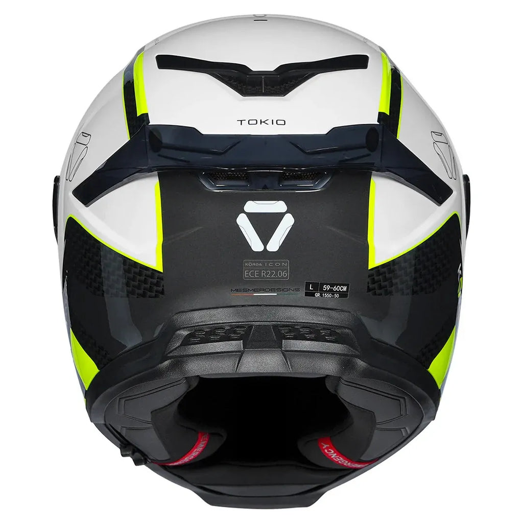 Korda Icon Tokio White Yellow Full Face Helmet