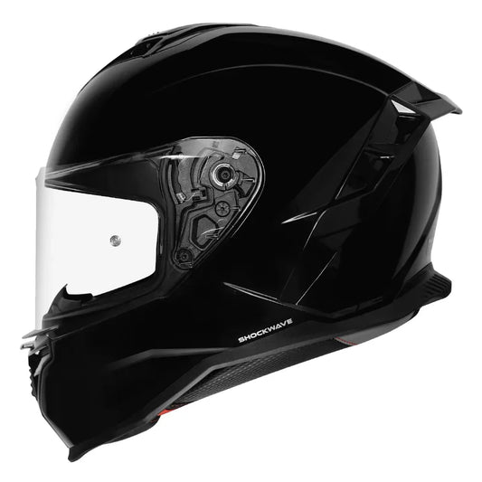 KORDA Shockwave Sold Gloss Black Full Face Helmet