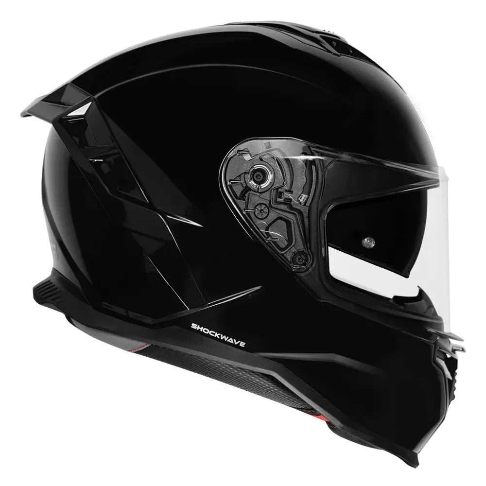 KORDA Shockwave Sold Gloss Black Full Face Helmet
