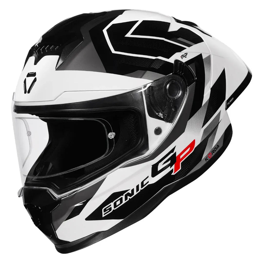 Korda Sonic Gp Flash White Black Full Face Helmet