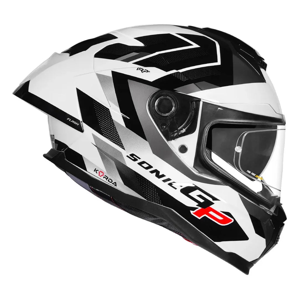 Korda Sonic Gp Flash White Black Full Face Helmet