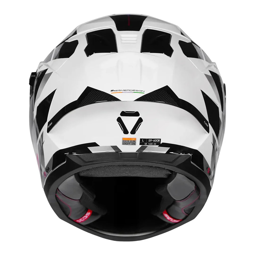 Korda Sonic Gp Flash White Black Full Face Helmet