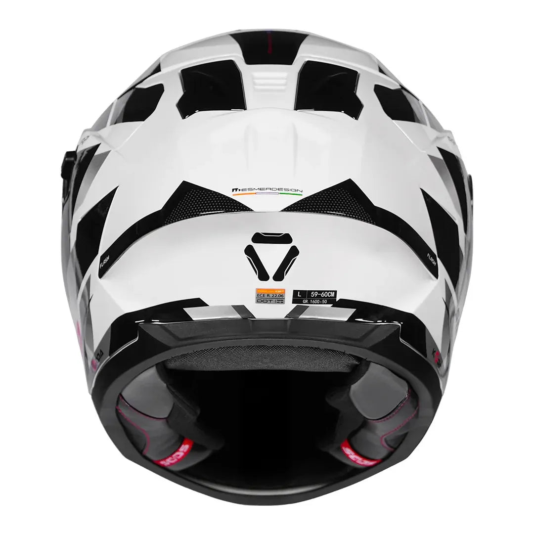 Korda Sonic Gp Flash White Black Full Face Helmet