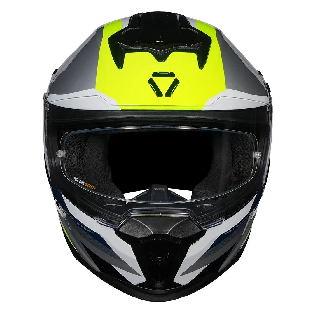 Korda Sonic Gp Moze Gray Fluorescent Yellow Full Face Helmet