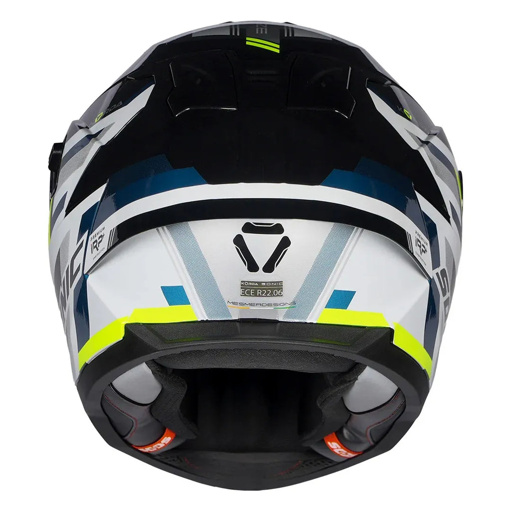 Korda Sonic Gp Moze Gray Fluorescent Yellow Full Face Helmet
