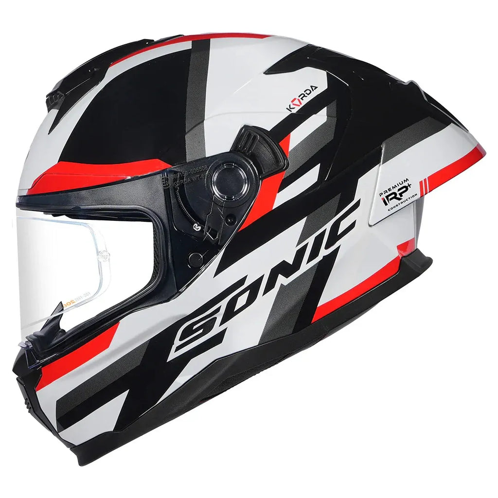 Korda Sonic Gp Moze White Red Full Face Helmet
