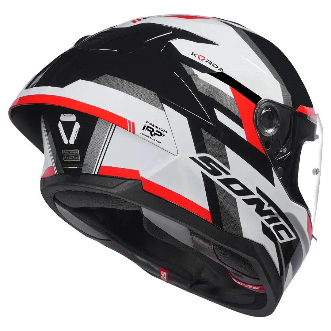 Korda Sonic Gp Moze White Red Full Face Helmet
