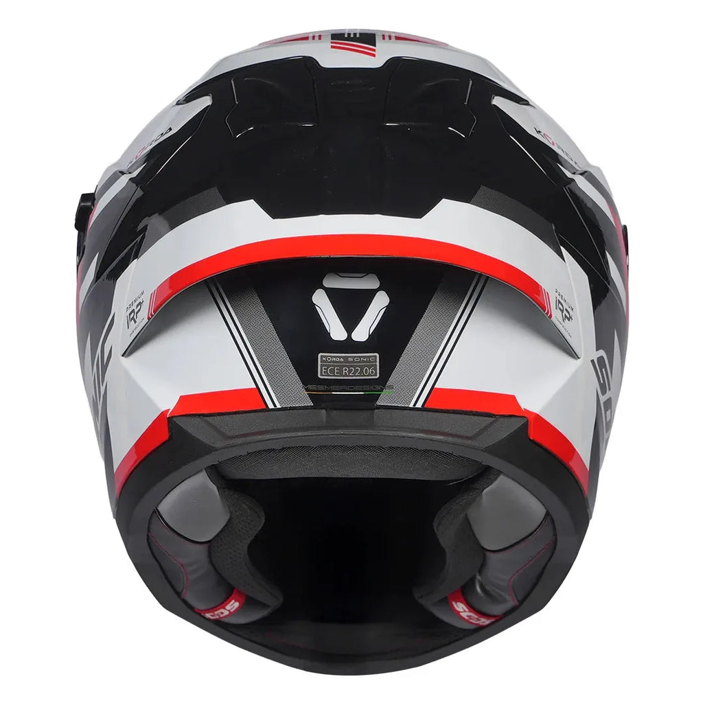 Korda Sonic Gp Moze White Red Full Face Helmet