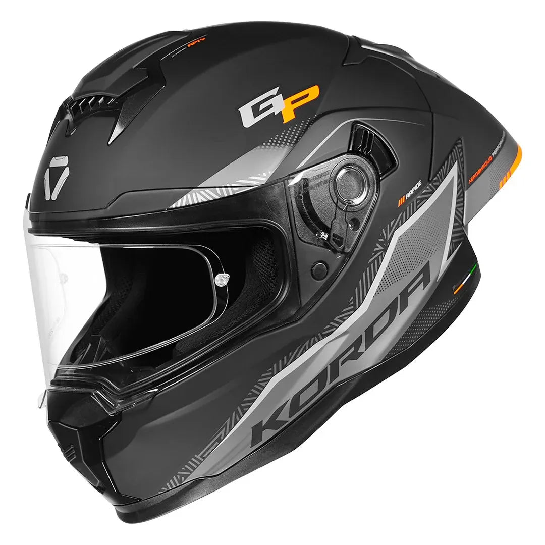 Korda Sonic Gp Rapide Matt Gray Orange Full Face Helmet
