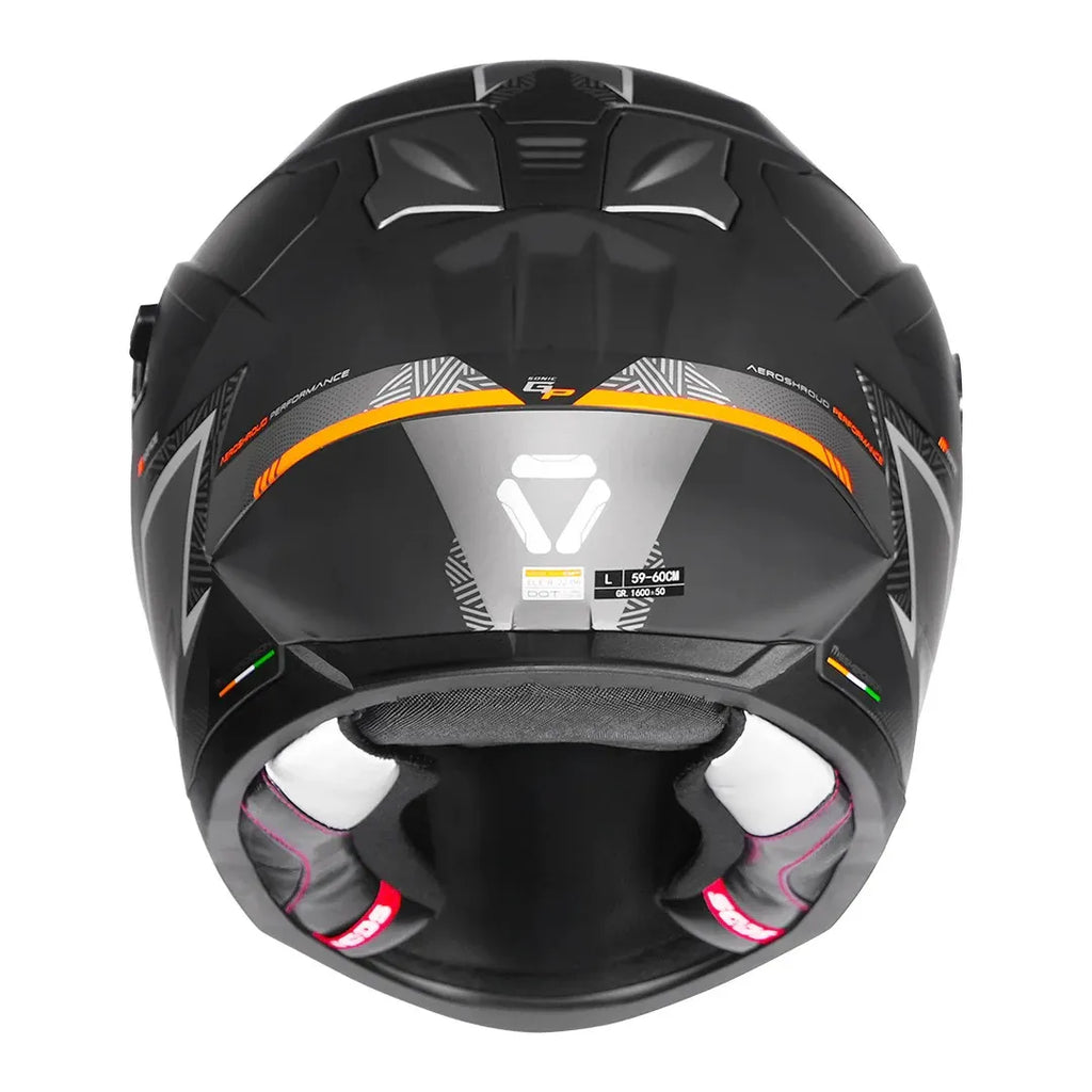 Korda Sonic Gp Rapide Matt Gray Orange Full Face Helmet