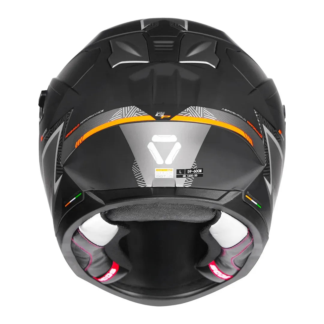 Korda Sonic Gp Rapide Matt Gray Orange Full Face Helmet