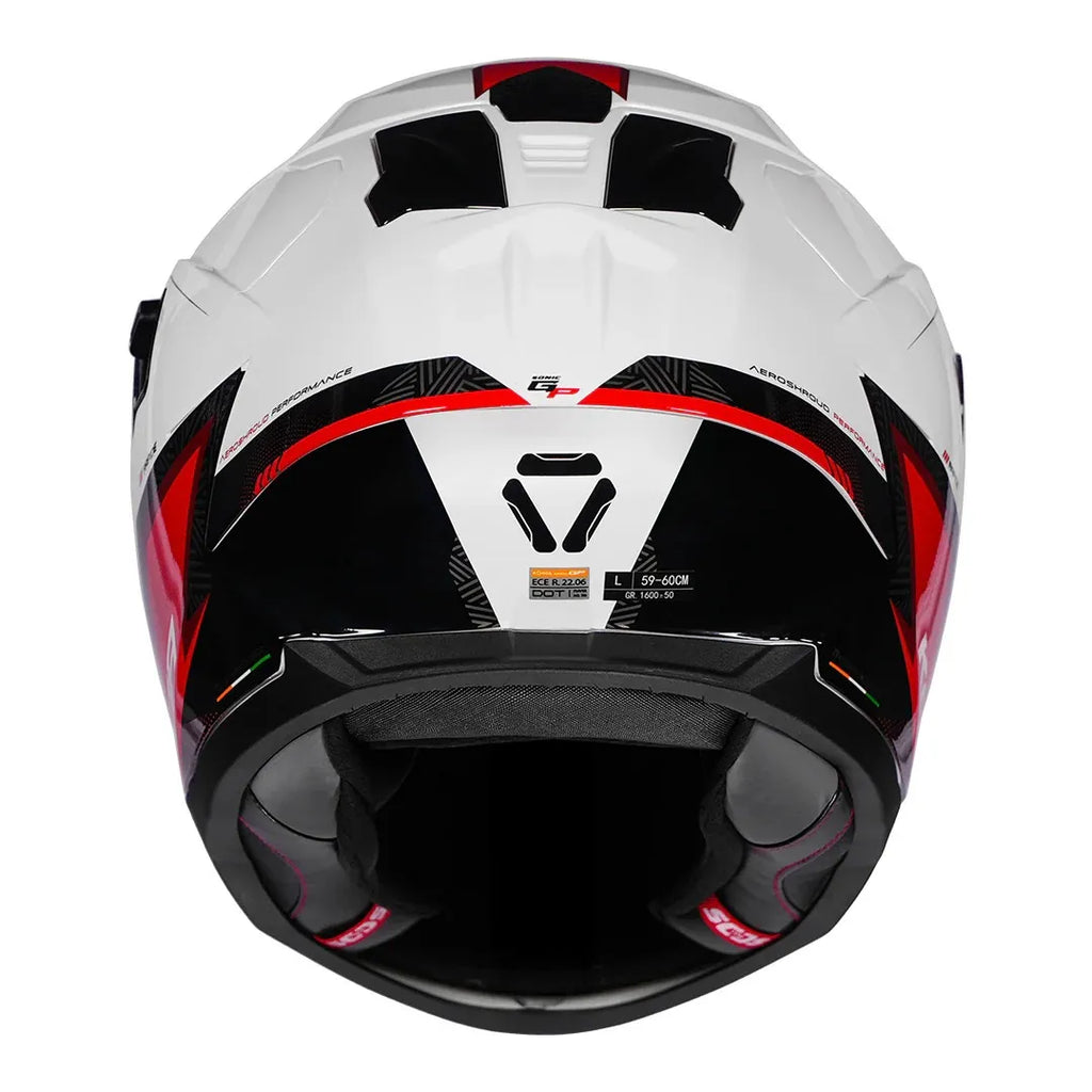 Korda Sonic Gp Rapide White Red Full Face Helmet