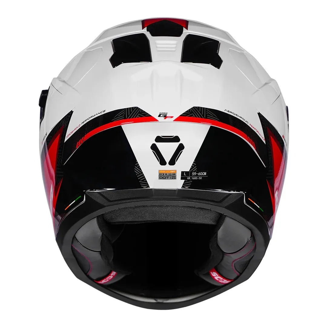 Korda Sonic Gp Rapide White Red Full Face Helmet