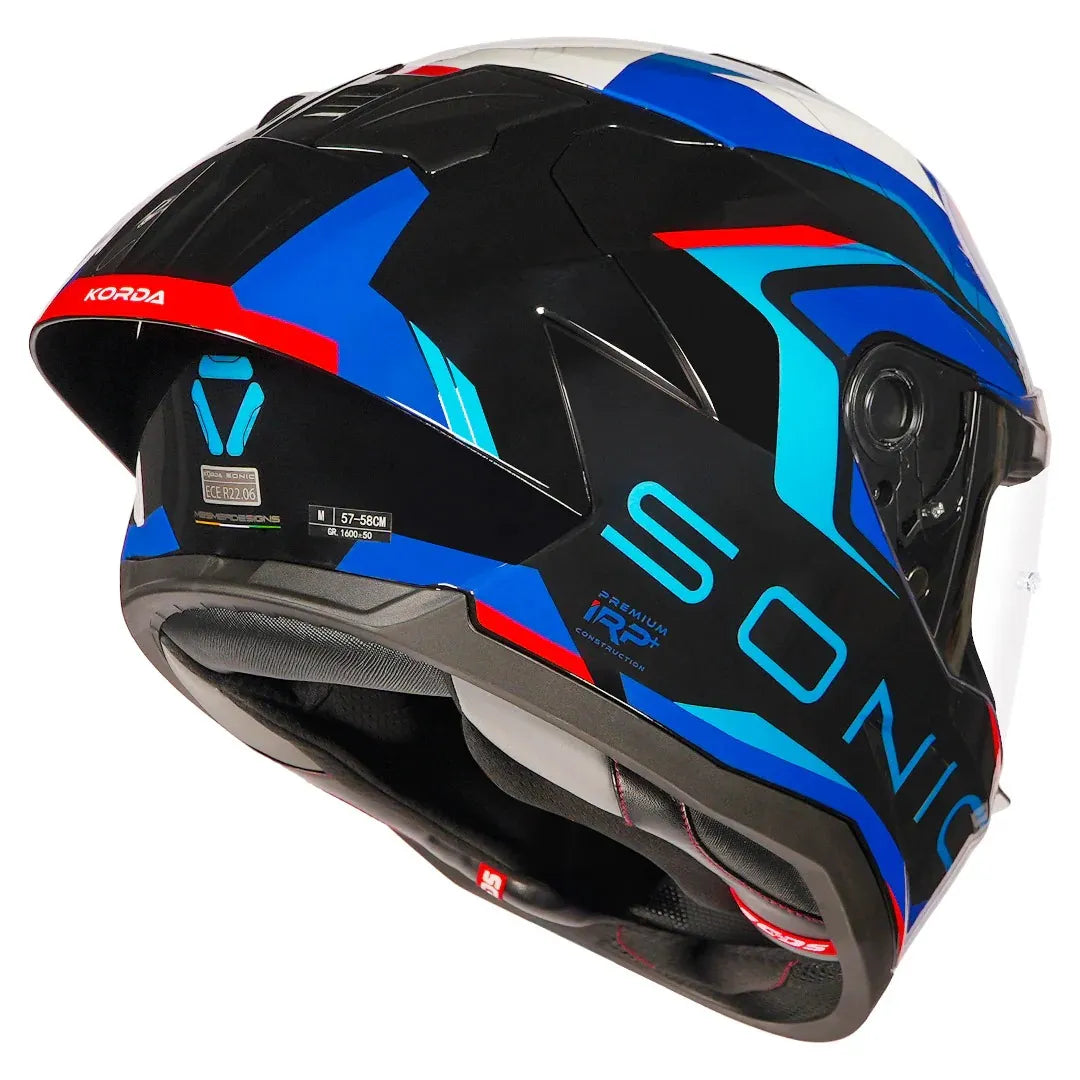 Korda Sonic Gp Roadlion Blue Red Full Face Helmet