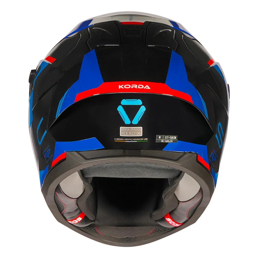 Korda Sonic Gp Roadlion Blue Red Full Face Helmet