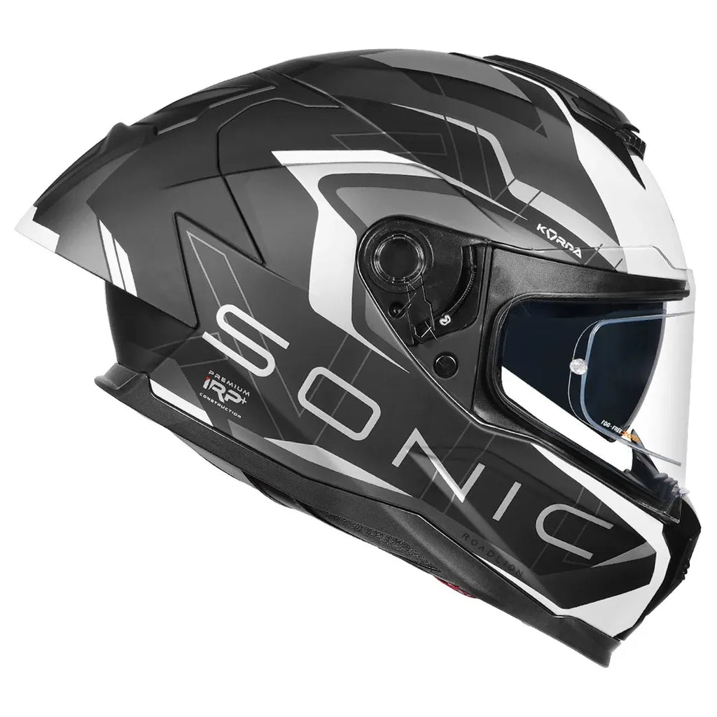 Korda Sonic Gp Roadlion Matt Black Gray Full Face Helmet