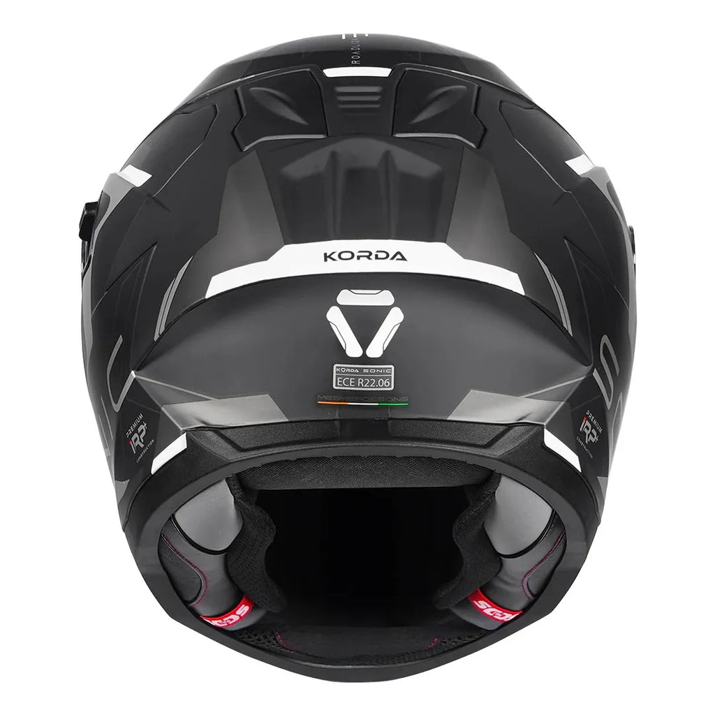 Korda Sonic Gp Roadlion Matt Black Gray Full Face Helmet
