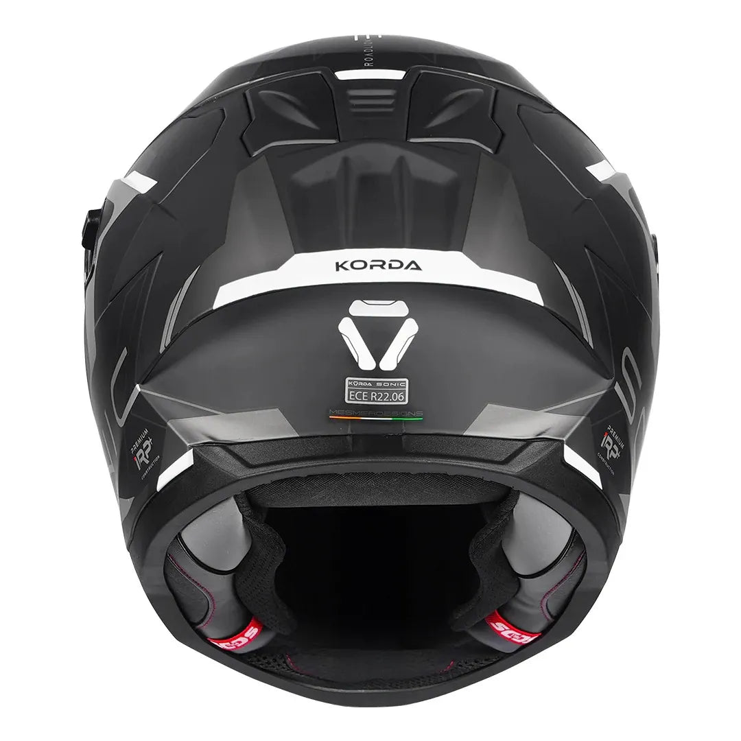 Korda Sonic Gp Roadlion Matt Black Gray Full Face Helmet