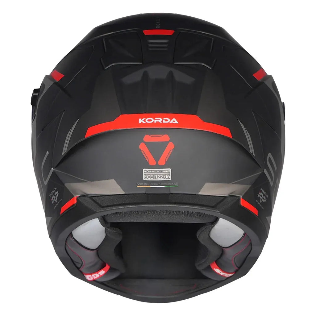Korda Sonic Gp Roadlion Matt Black Red Full Face Helmet
