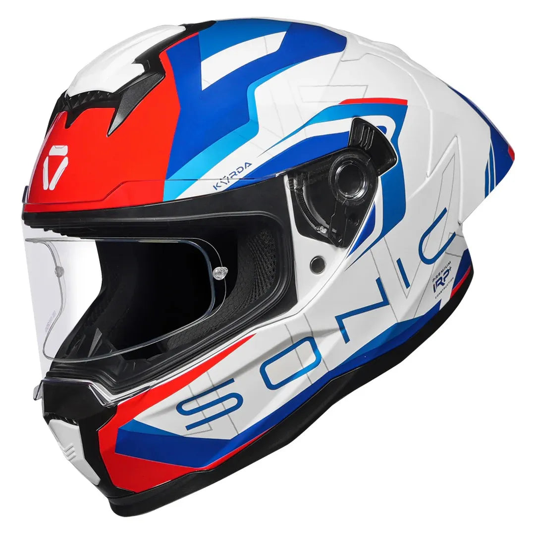 Korda Sonic Gp Roadlion White Red Blue Full Face Helmet