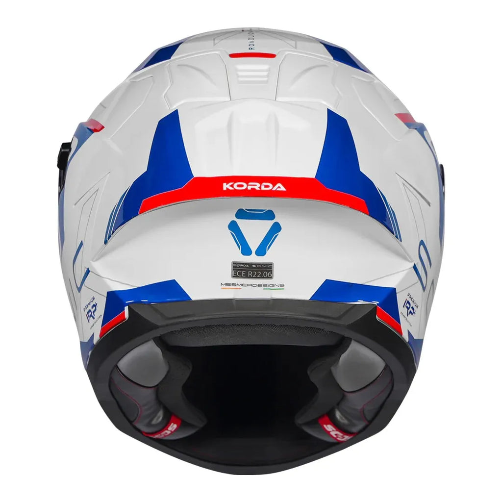 Korda Sonic Gp Roadlion White Red Blue Full Face Helmet