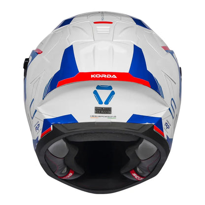 Korda Sonic Gp Roadlion White Red Blue Full Face Helmet