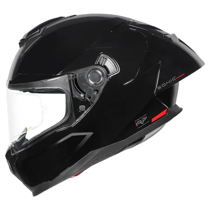 Korda Sonic Gp Solid Glossy Black Ful Face Helmet