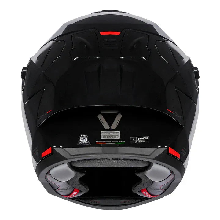 Korda Sonic Gp Solid Glossy Black Ful Face Helmet