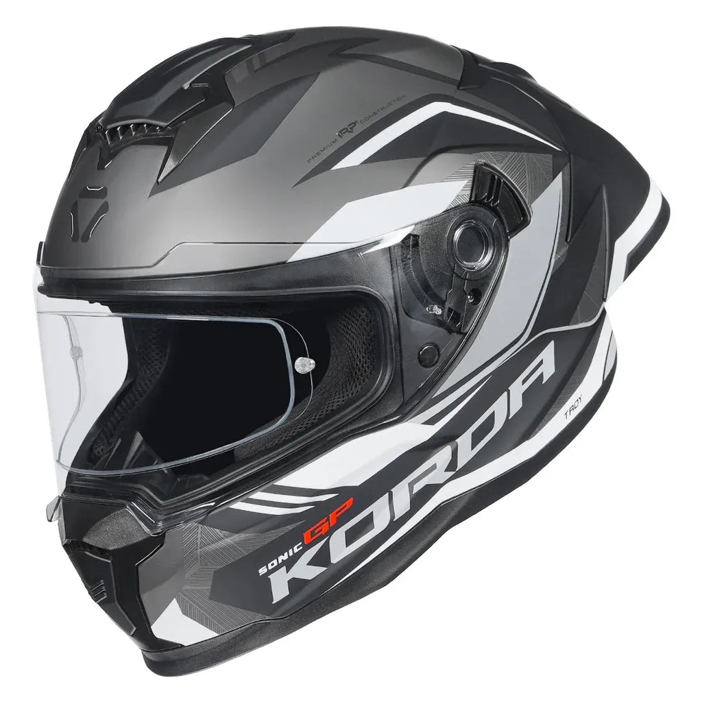 Korda Sonic Gp Troy Matt Gray Full Face Helmet