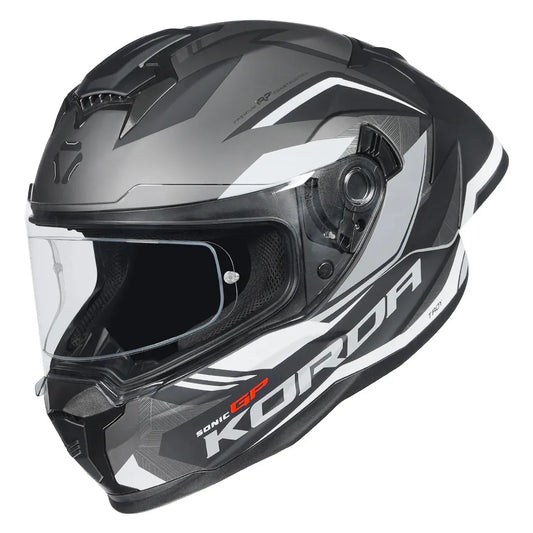 Korda Sonic Gp Troy Matt Gray Full Face Helmet