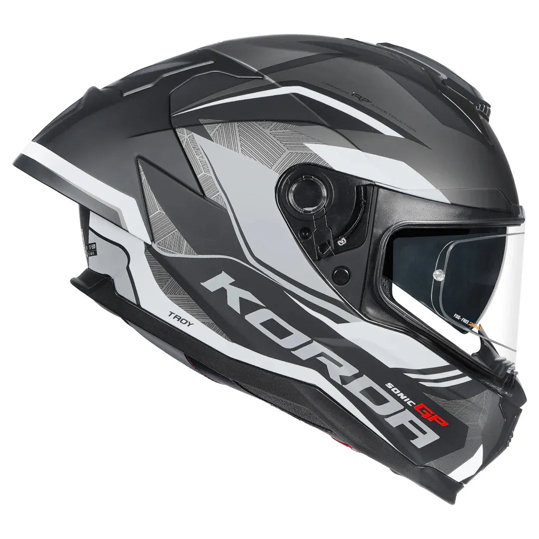 Korda Sonic Gp Troy Matt Gray Full Face Helmet