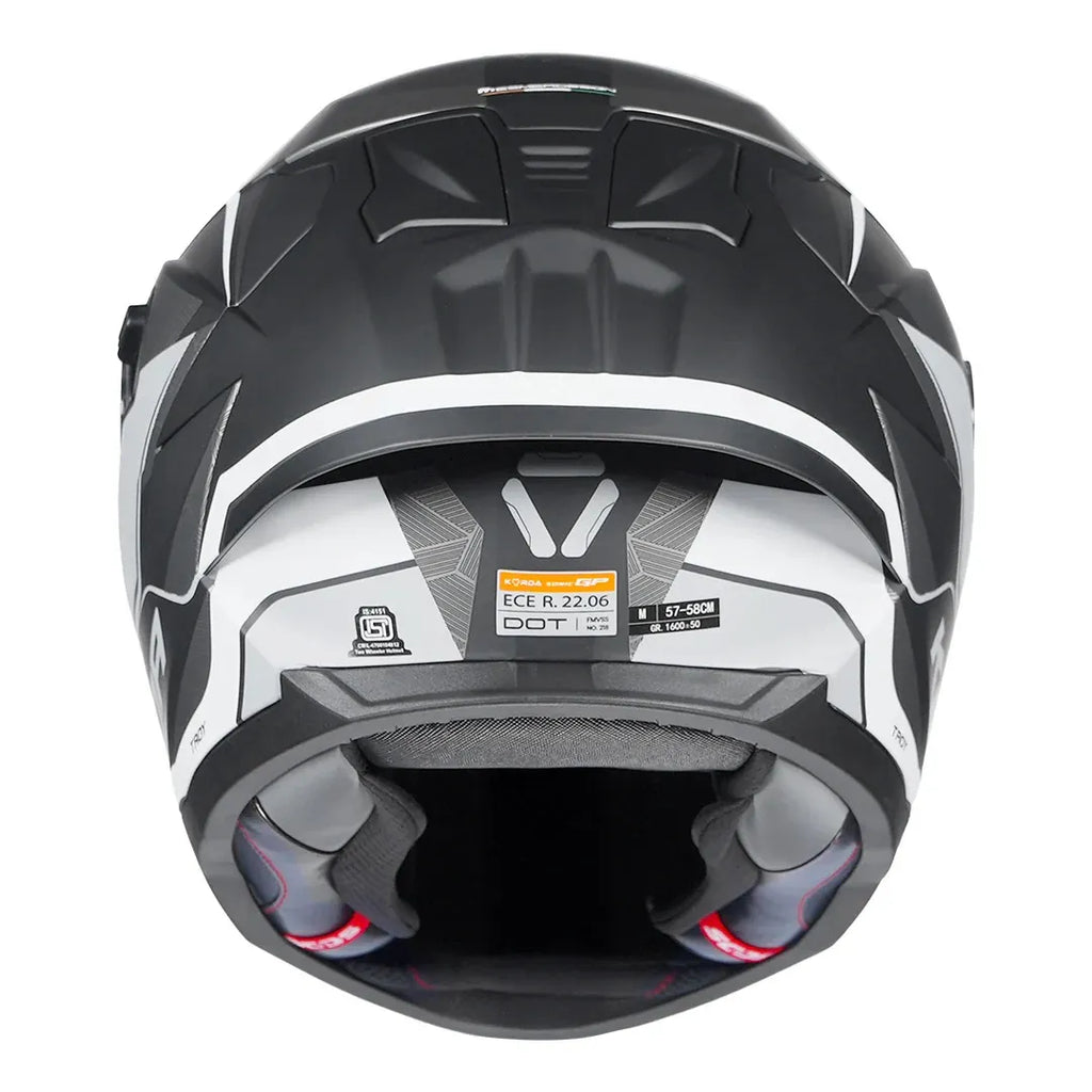 Korda Sonic Gp Troy Matt Gray Full Face Helmet