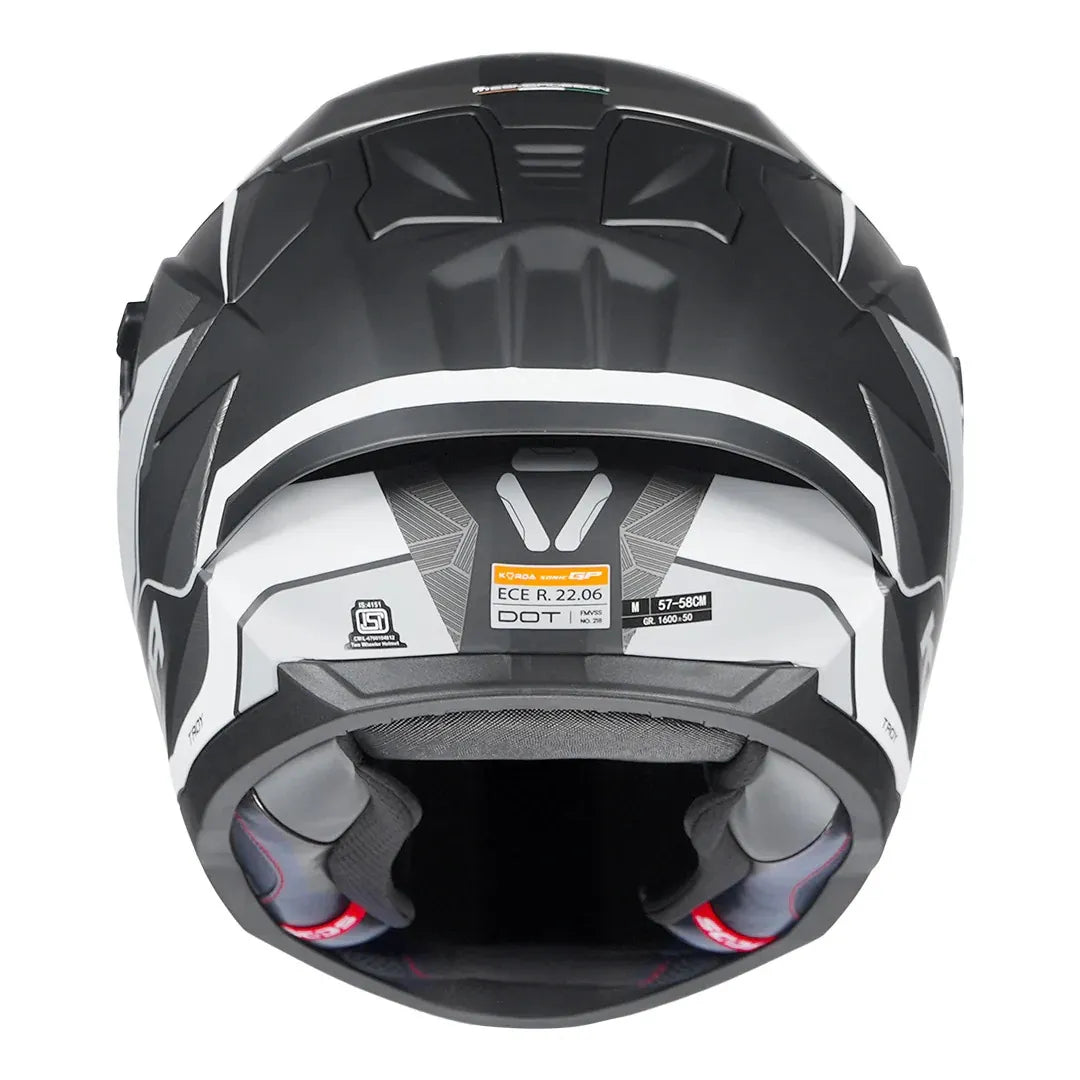 Korda Sonic Gp Troy Matt Gray Full Face Helmet