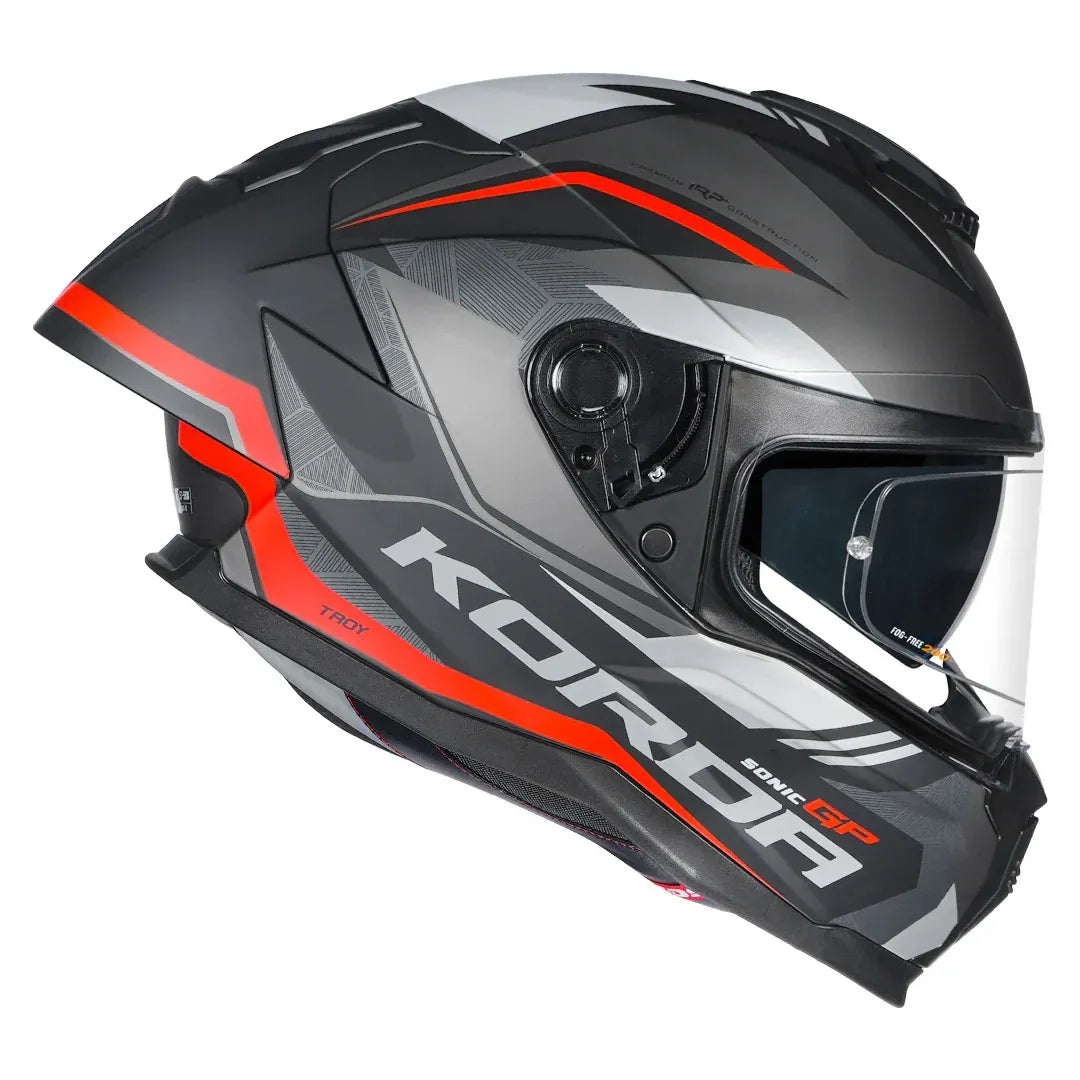 Korda Sonic Gp Troy Matt Red Full Face Helmet