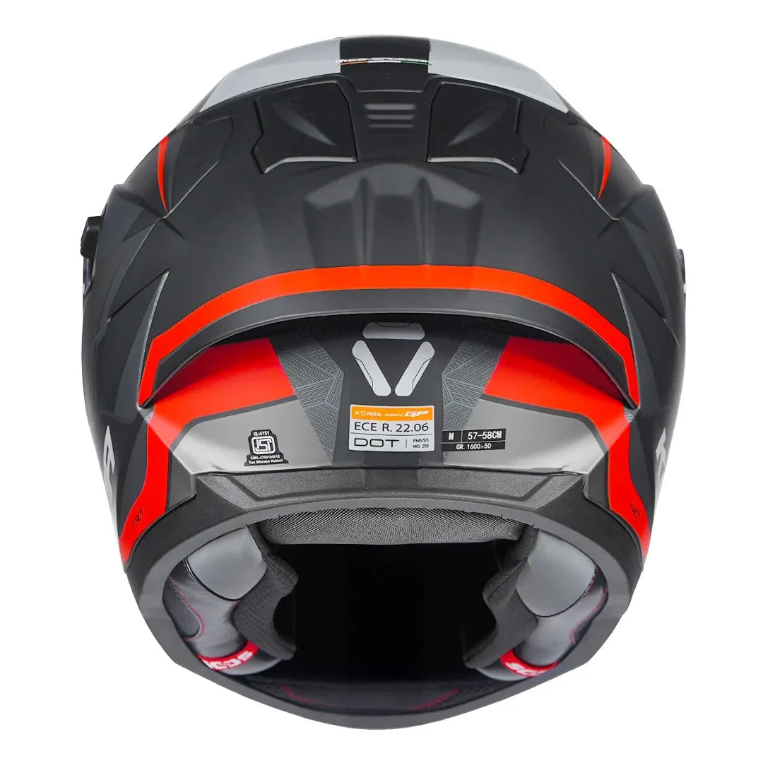 Korda Sonic Gp Troy Matt Red Full Face Helmet