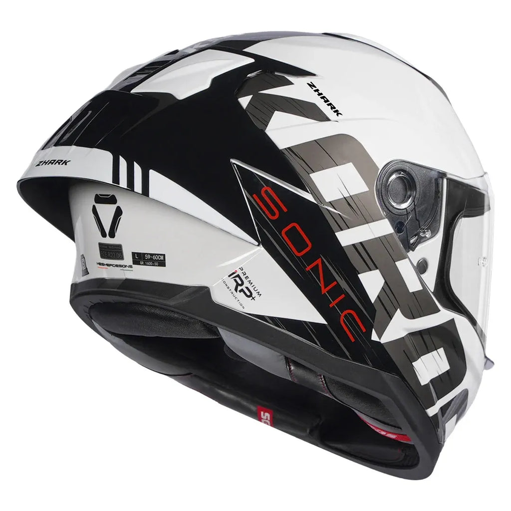 Korda Sonic Gp Zhark Black White Full Face Helmet
