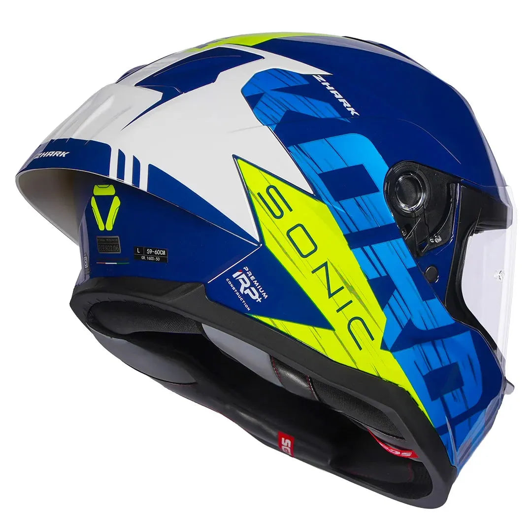 Korda Sonic Gp Zhark Blue White Full Face Helmet