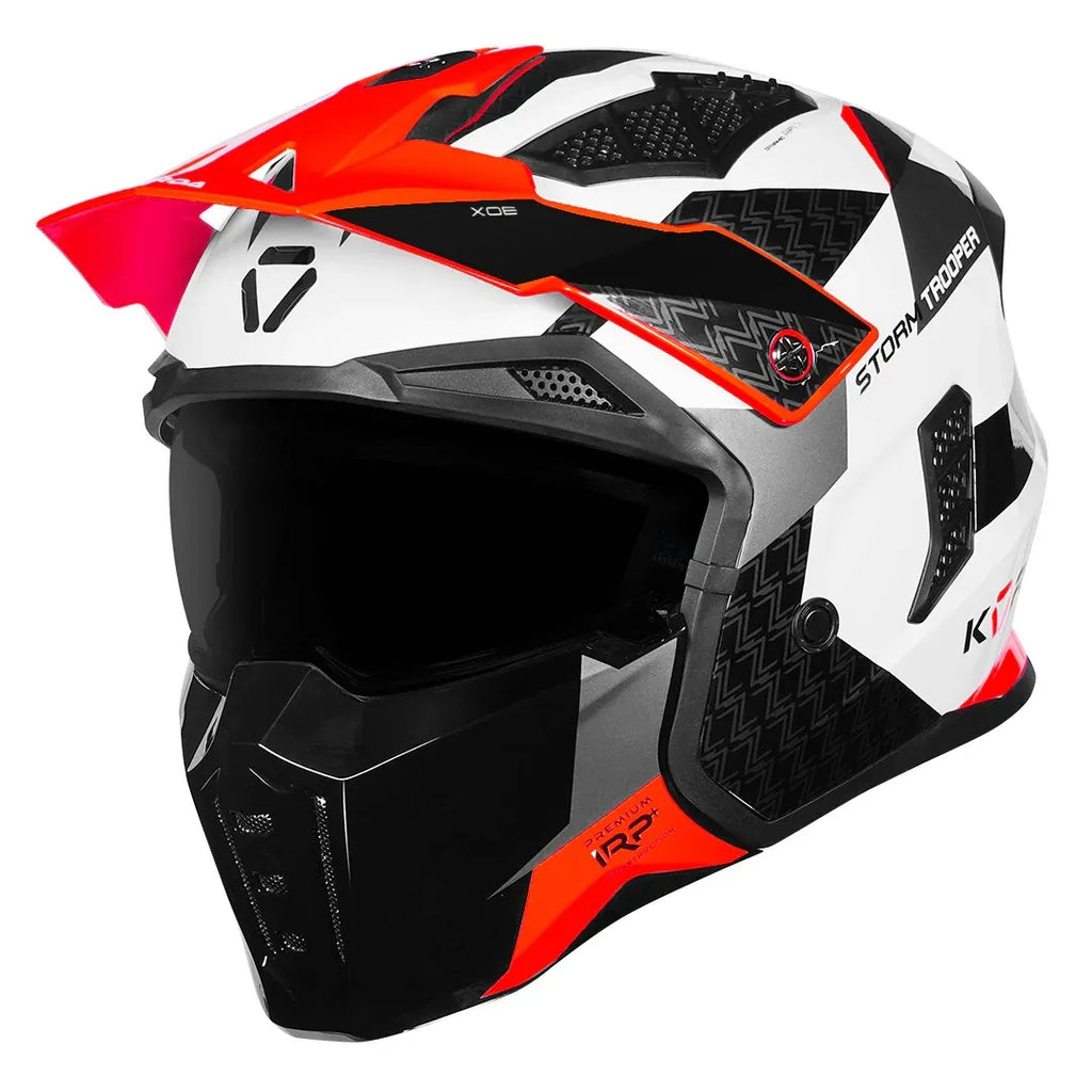 Korda Stromtrooper White Red Full Face Helmet