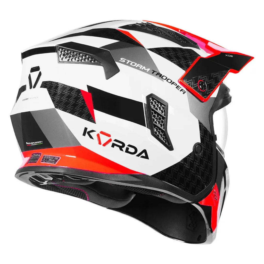 Korda Stromtrooper White Red Full Face Helmet
