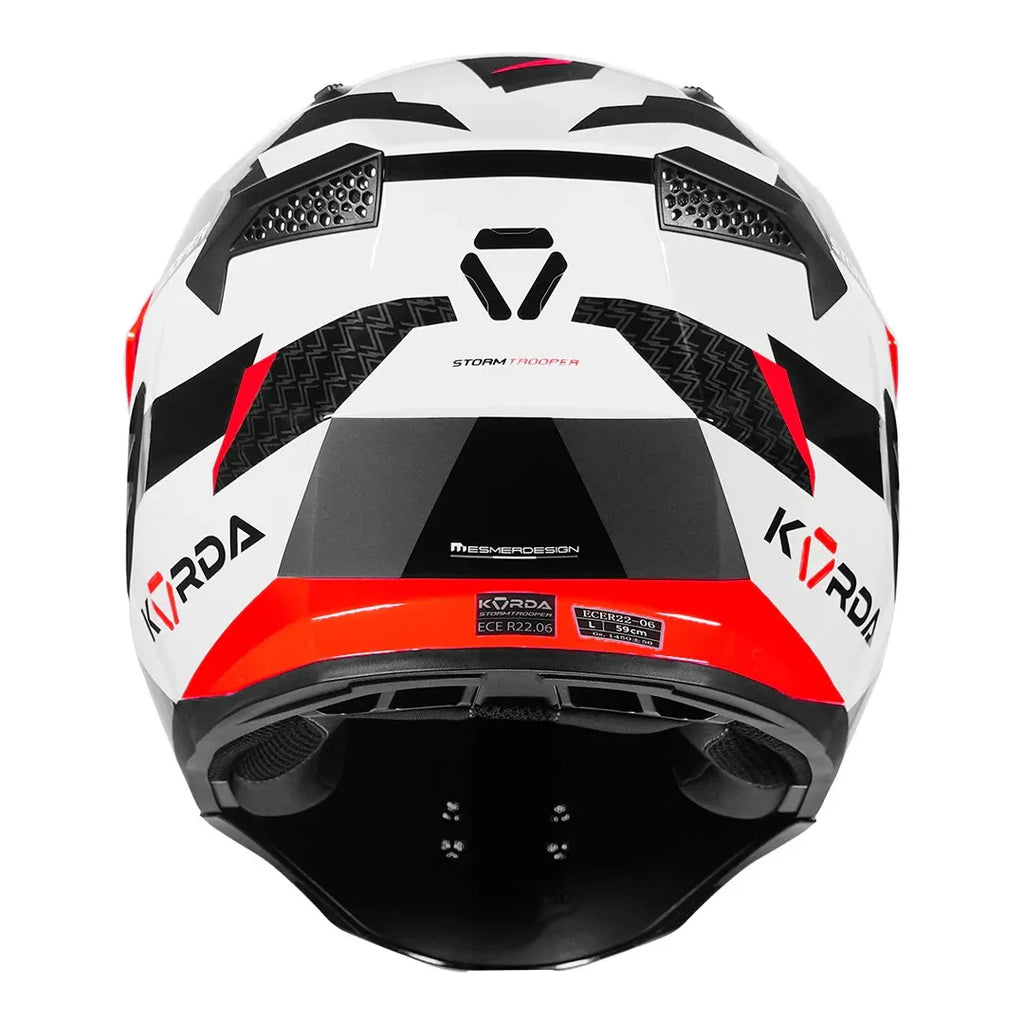 Korda Stromtrooper White Red Full Face Helmet