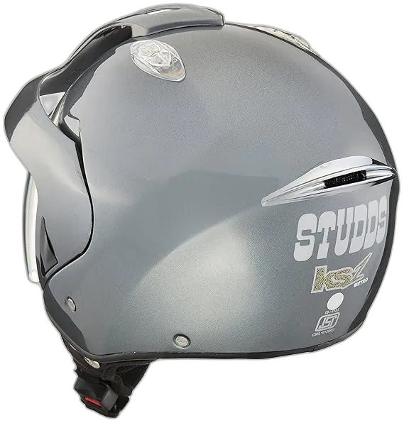 STUDDS Ks 1 Metro Silver Grey Half Face Helmet